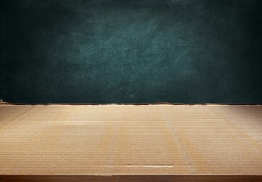 Tahta arka plan ile karton Tablo