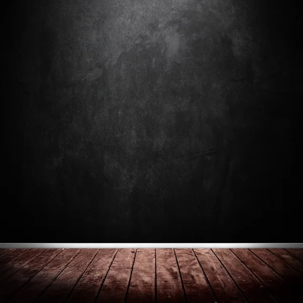 Dřevěná podlaha s černým pozadím — Stock fotografie