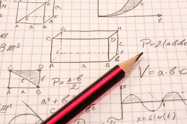 Matematik defter kalem ile