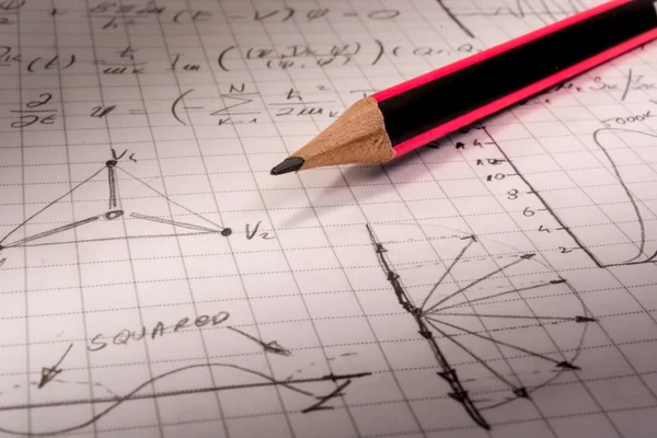 Närbild av math notebook — Stockfoto