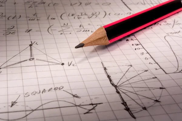 Primer plano del cuaderno de matemáticas — Foto de Stock