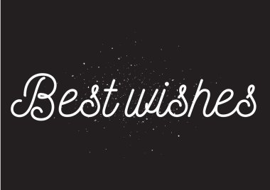 En iyi dilek yazıt. Hat sanatı ile tebrik kartı. Elle çizilmiş tasarım. Siyah ve beyaz.