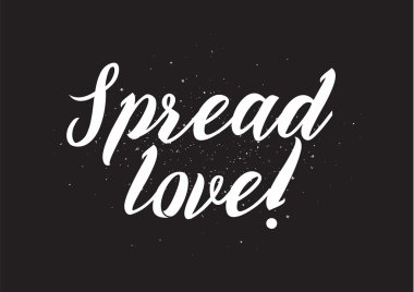 Aşk yazıt yayıldı. Hat sanatı ile tebrik kartı. Elle çizilmiş tasarım. Siyah ve beyaz.