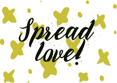 Aşk yazıt yayıldı. Hat sanatı ile tebrik kartı. Elle çizilmiş tasarım. Siyah ve beyaz.