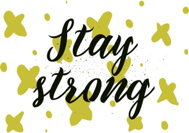 Güçlü yazıt kal. Hat sanatı ile tebrik kartı. Elle çizilmiş tasarım. Siyah ve beyaz.