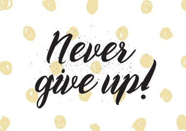 Asla pes yazıt. Hat sanatı ile tebrik kartı. Elle çizilmiş tasarım. Siyah ve beyaz.