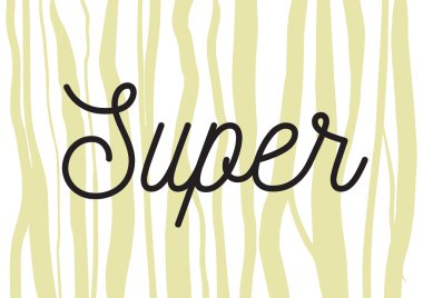 Süper etiketi yazıt. Hat sanatı ile tebrik kartı. Elle çizilmiş tasarım. Siyah ve beyaz.