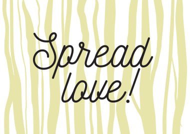 Aşk yazıt yayıldı. Hat sanatı ile tebrik kartı. Elle çizilmiş tasarım. Siyah ve beyaz.