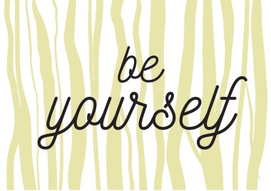 Kendiniz yazıt olun. Hat sanatı ile tebrik kartı. Elle çizilmiş tasarım. Siyah ve beyaz.