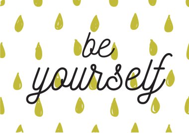 Kendiniz yazıt olun. Hat sanatı ile tebrik kartı. Elle çizilmiş tasarım. Siyah ve beyaz.