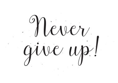 Asla pes yazıt. Hat sanatı ile tebrik kartı. Elle çizilmiş tasarım. Siyah ve beyaz.