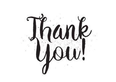 Teşekkür ederim yazıt. Hat sanatı ile tebrik kartı. Elle çizilmiş tasarım. Siyah ve beyaz.