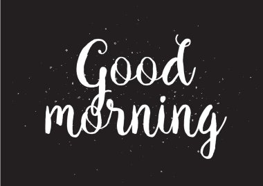 Günaydın yazıt. Hat sanatı ile tebrik kartı. Elle çizilmiş tasarım. Siyah ve beyaz.