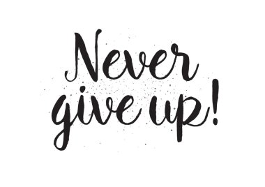 Asla pes yazıt. Hat sanatı ile tebrik kartı. Elle çizilmiş tasarım. Siyah ve beyaz.