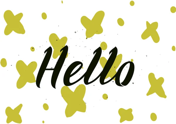 Hello inscription. Greeting card with calligraphy. Hand drawn design ...
