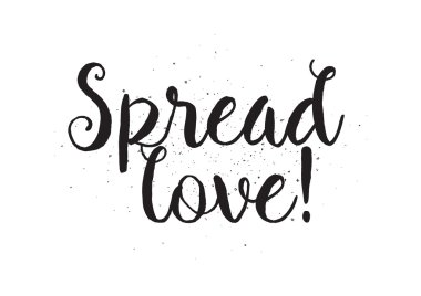 Aşk yazıt yayıldı. Hat sanatı ile tebrik kartı. Elle çizilmiş tasarım. Siyah ve beyaz.