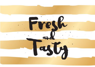 Taze ve lezzetli yazıt. Hat sanatı ile tebrik kartı. 