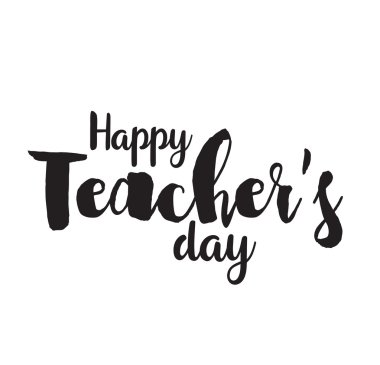 Mutlu öğretmenler günü vektör tipografi.