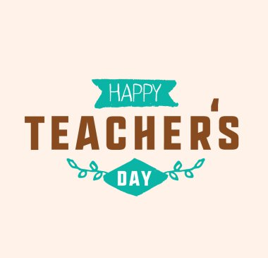 Mutlu öğretmenler günü vektör tipografi.