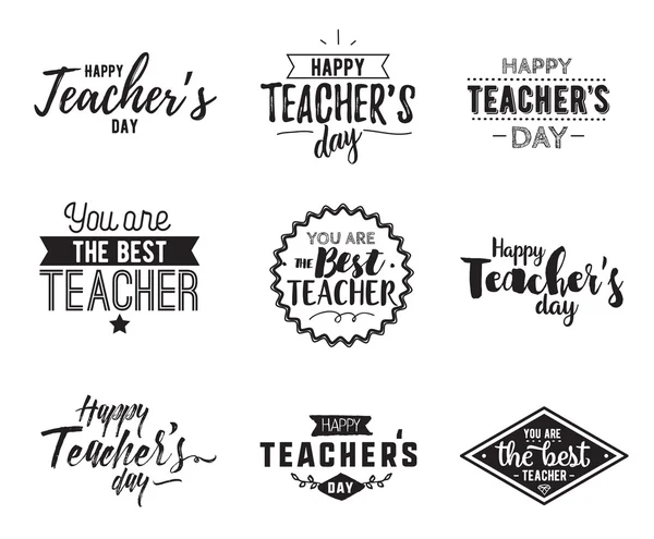 Happy teachers day vector typography. — Stock Vector