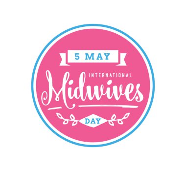Uluslararası ebeler günü tebrik. 5 Mayıs. Vektör tipografi.