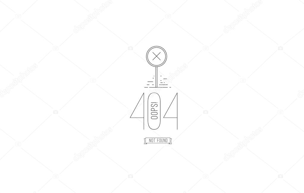 404 error web page. Background vector design. Page not found. Template with typography.