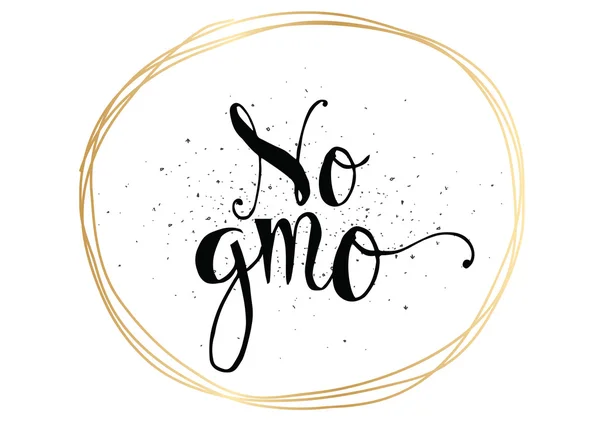 Pas d'inscription OGM. Étiquette dessinée à la main . — Image vectorielle