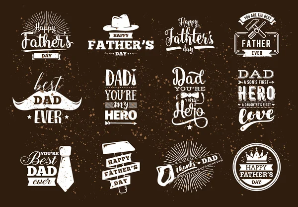 Happy fathers day set. Vector typography. — Stock Vector