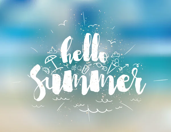 Yaz metin Merhaba. Pozitif vektör çizim.