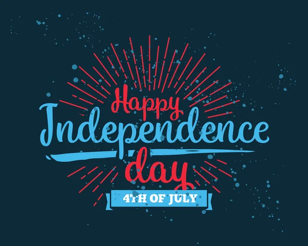 Július negyedik, üdvözlés Egyesült jelzik a függetlenség napja. — Stock Vector