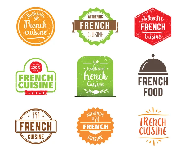 Векторная этикетка французской кухни — стоковый вектор