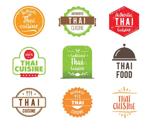 Cuisine thaïlandaise étiquette vectorielle — Image vectorielle