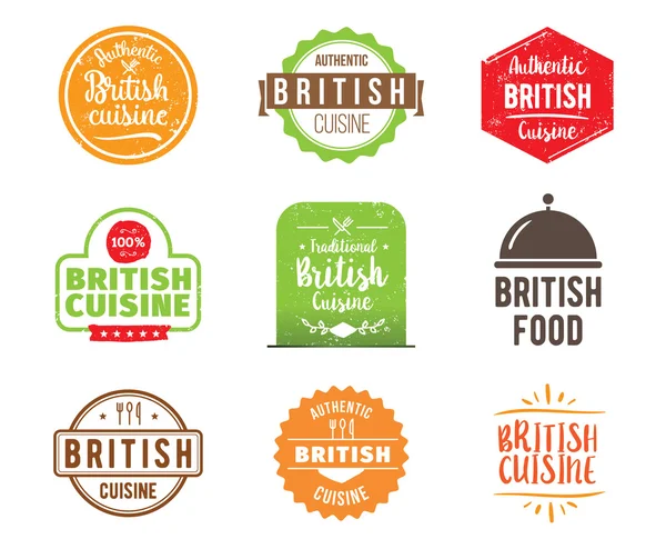 Étiquette vectorielle cuisine britannique — Image vectorielle