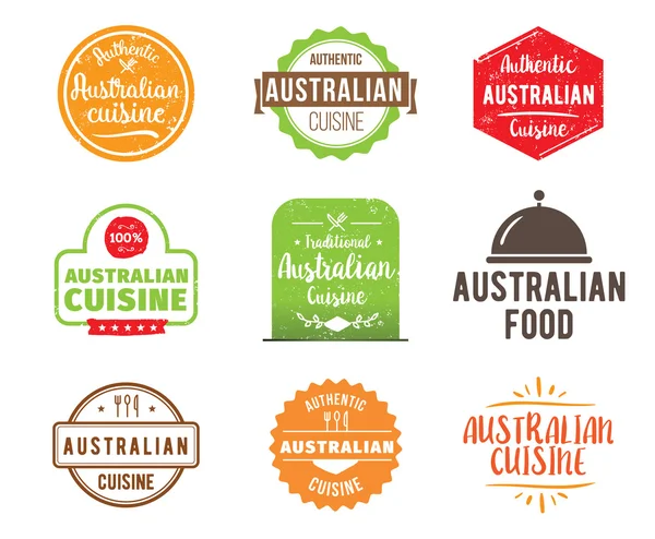 Etiqueta vector cocina australiana — Vector de stock