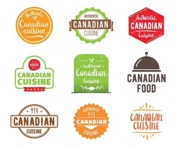 Étiquette vectorielle cuisine canadienne — Image vectorielle