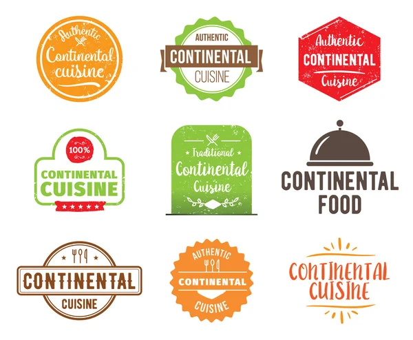 Étiquette vectorielle cuisine continentale — Image vectorielle