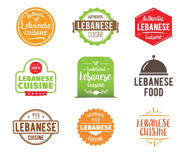 Etiqueta vectorial cocina libanesa — Vector de stock