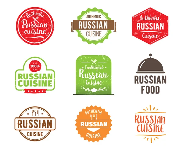 Rusia cocina vector etiqueta — Vector de stock