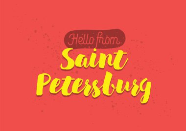St. Petersburg'dan merhaba. Yazı tasarımı ile tebrik kartı.