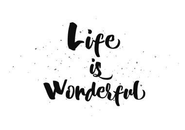 Harika yazıt hayattır. Hat sanatı ile tebrik kartı. Elle çizilmiş tasarım. Siyah ve beyaz.