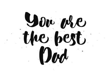 En iyi baba Yazıtı vardır. Hat sanatı ile tebrik kartı. Elle çizilmiş tasarım. Siyah ve beyaz.