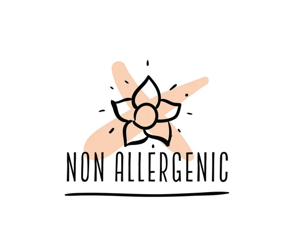 Étiquettes vectorielles non allergènes, sans allergènes . — Image vectorielle