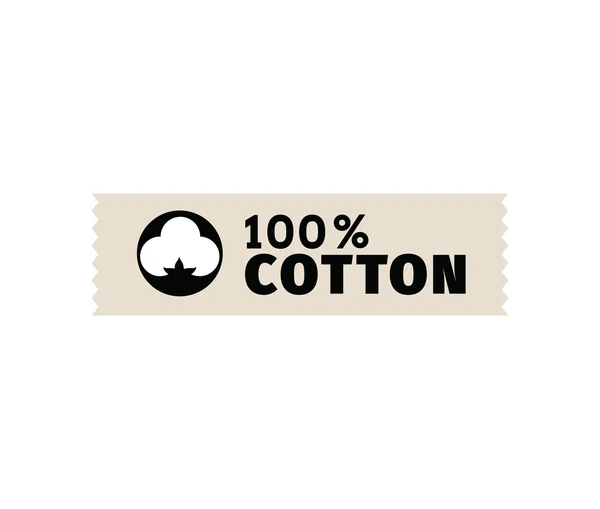 Naturalnej bawełny organicznej wektor etykiety. — Wektor stockowy