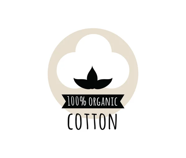 Etiqueta de vector de algodón orgánico natural . — Vector de stock