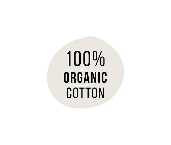 Natural organic cotton vector label. — Stock Vector