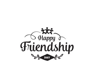 Mutlu dostluk günü vektör Tipografik Tasarım.