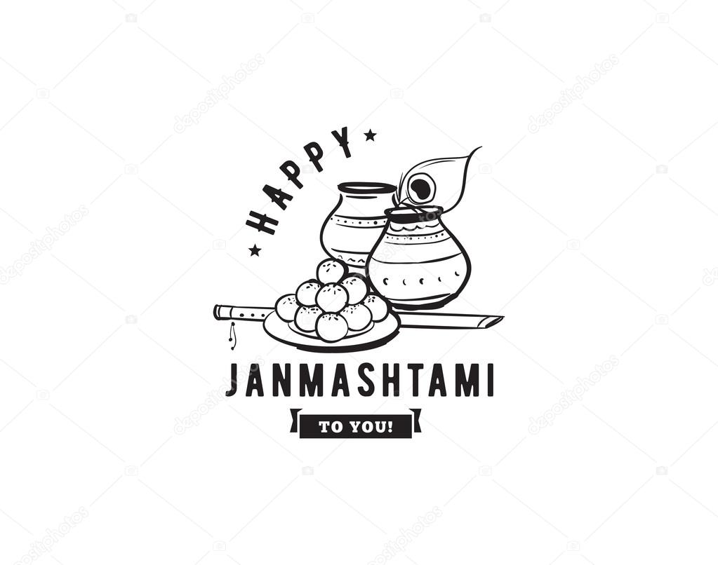 Happy Krishna Janmashtami Design Background Vector Stock Vector (Royalty  Free) 1482153380 | Shutterstock