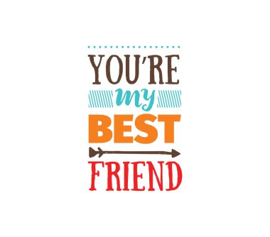 Mutlu dostluk günü vektör Tipografik Tasarım.