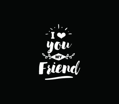 Mutlu dostluk günü vektör Tipografik Tasarım.