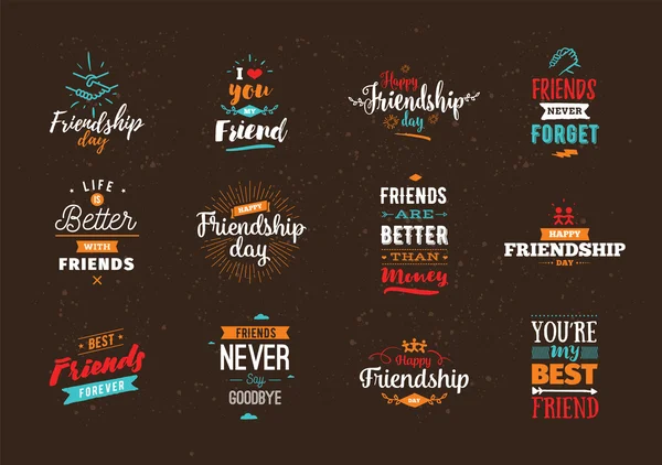 Happy vänskap dag vektor typografiska design. — Stock vektor